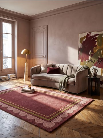 KADIMA DESIGN Teppich Wolle für Fußbodenheizung WENSUM modern Wohnzimmer in Beerenrot