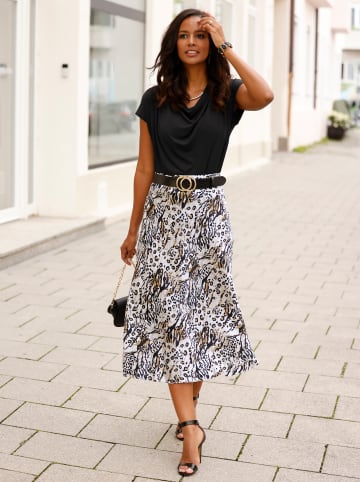 WITT WEIDEN Satin-Rock in ecru-schwarz-bedruckt