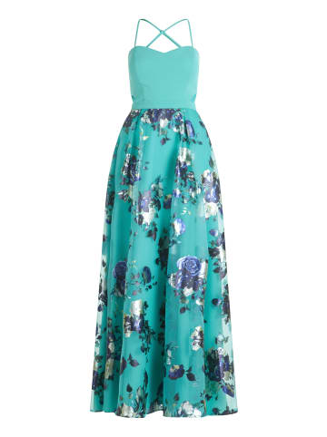 Vera Mont Abendkleid mit Cut-Outs in Mint/Dark Blue