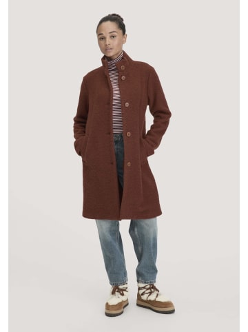 Hessnatur Wollfleece Mantel in dunkles rost