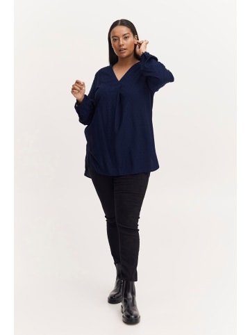 Fransa Langarmbluse FPCOYA TU 1 20611094  Bluse mit V-Ausschnitt in Blau