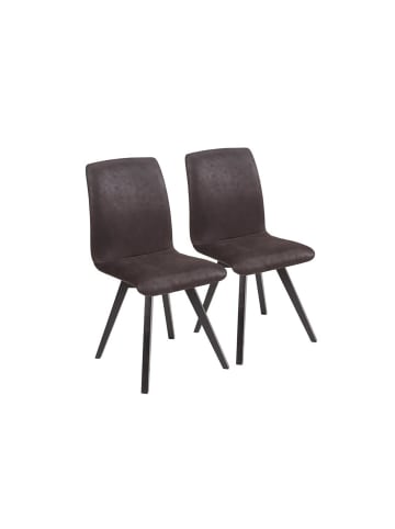 58 aufm Kessel POLSTERSTUHL (2er-Set) Delphine Massivholz 48 x 56 x 92 Schwarz/Braun