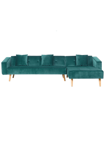 Beliani Ecksofa VADSO in Grün/Braun - (W) 303 x (H) 72 x (L) 98 cm