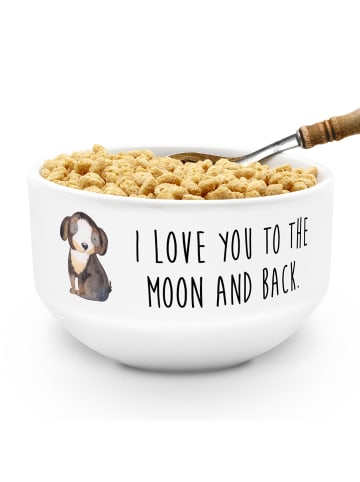 Mr. & Mrs. Panda Müsli Schüssel Hund Entspannen mit Spruch in Weiß