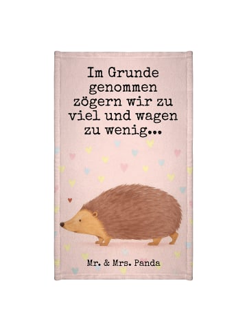Mr. & Mrs. Panda Gästehandtücher Igel Herzen Design mit Spruch in Weiß