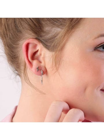 Lucardi 925 Silber Ohrringe Asymmetrisch