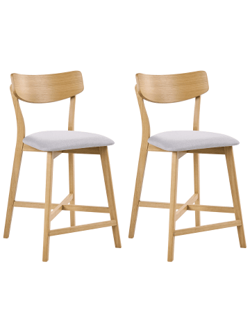 Beliani 2-tlg Barhocker HOLLY in Braun/Grau