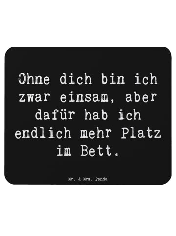 Mr. & Mrs. Panda Mauspad Spruch Liebeskummer Platz im Bett mit S... in Schwarz