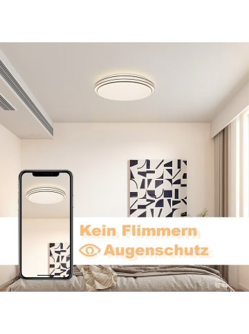 ZMH Deckenleuchte Dimmbar in Schwarz