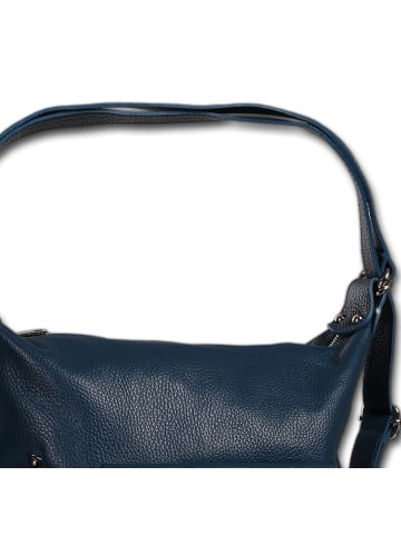 Toscanto Leder Schultertasche, Cityrucksack Toscanto Tasche petrolblau ca. 38cm