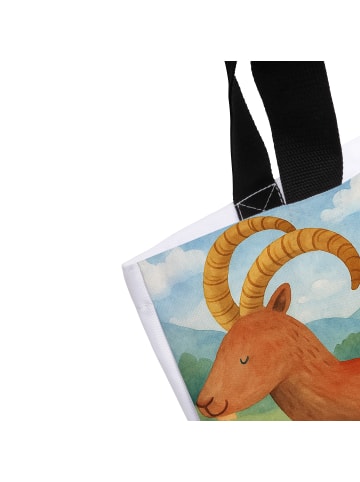 Mr. & Mrs. Panda Tote Bag Sternzeichen Steinbock Design mit Spruch in Weiß