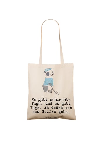 Mr. & Mrs. Panda Tragetasche Panda Golfen mit Spruch in Creme