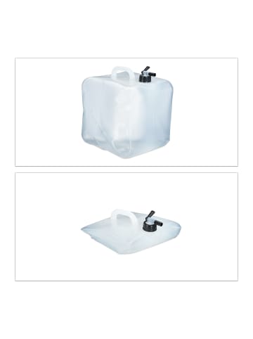 relaxdays 4 x Wasserkanister in Transparent/ Schwarz - 20 Liter