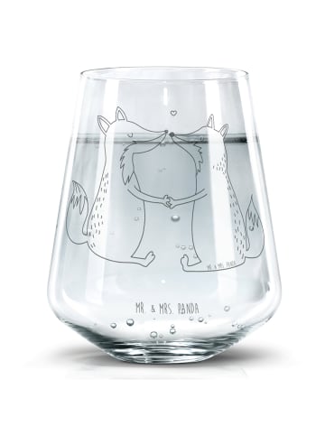 Mr. & Mrs. Panda Glas Füchse Liebe ohne Spruch in Transparent