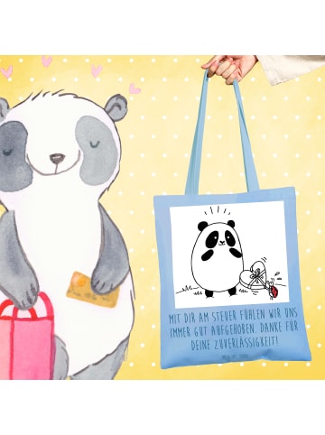 Mr. & Mrs. Panda Jutetasche Busfahrer Sicherheit mit Spruch in Sky Blue