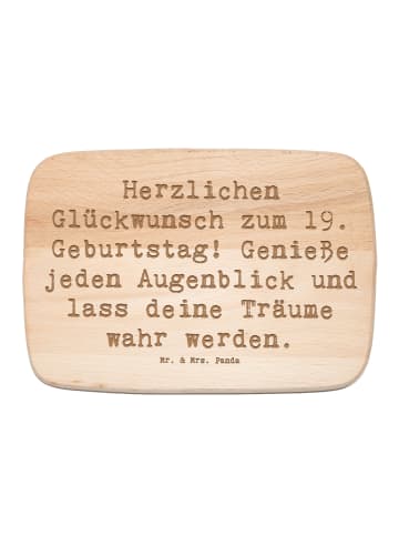 Mr. & Mrs. Panda Schneidebrett Holz Spruch 19. Geburtstag Freude... in Transparent