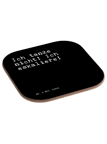 Mr. & Mrs. Panda Holzuntersetzer Ich tanze nicht! Ich... mit Spruch in Schwarz