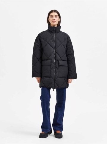 SELECTED FEMME Wattierte Oversized Puffer Jacke Stepp Blouson ohne Kapuze SLFHEIDI in Schwarz