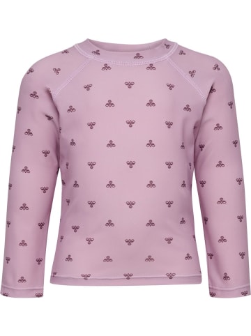 Hummel Badeanzug "Mini Bee Aop Swim T-Shirt Longsleeve" in Lila