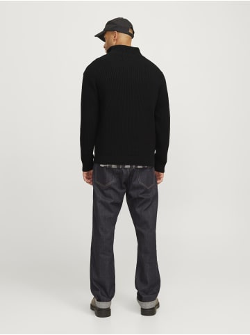 Jack & Jones Strickjacke mit Viertelreißverschluss in Black