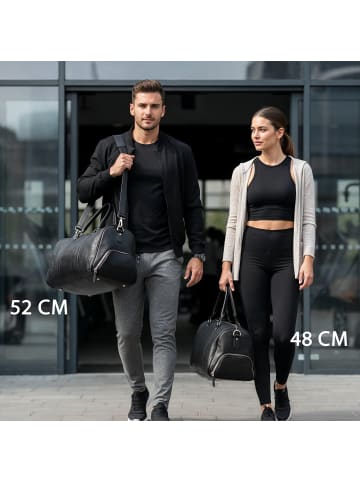 BACCINI Leder-Reisetasche echt Leder Weekender groß schwarz-52-cm in schwarz