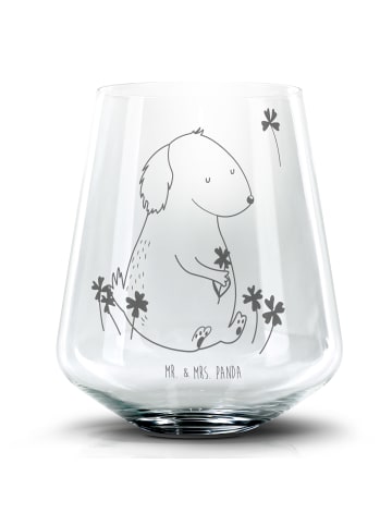 Mr. & Mrs. Panda Whiskeyglas Hund Kleeblatt ohne Spruch in Transparent