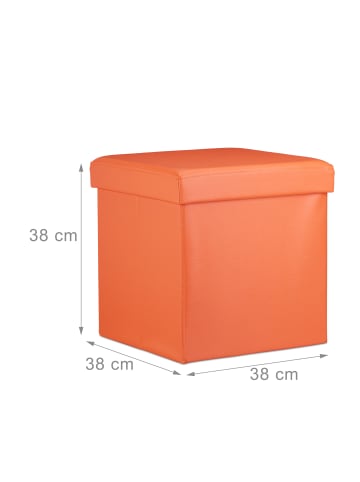 relaxdays Faltbarer Sitzhocker in Orange - (B)38 x (H)38 x (T)38 cm