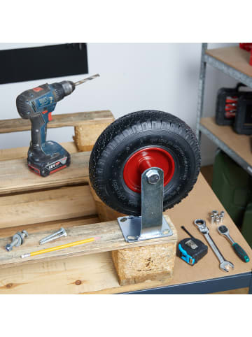 relaxdays Bockrolle in Schwarz/ Rot - 3.00-4