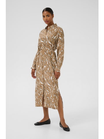 Kaffe Kleid KAmille Loose fit in Toasted Coconut Graphic Animal