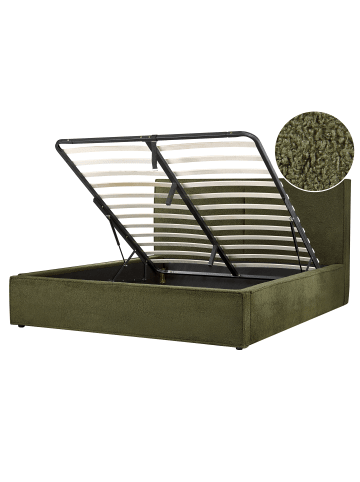 Beliani 2-tlg Doppelbett MOISSAC in Grün/Schwarz