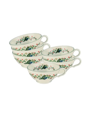 Seltmann Weiden 6er Set Teetassen Marieluise Weihnachten in Weiß-Grün 130 ml