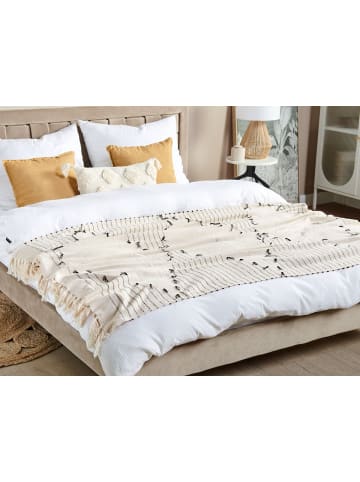 Beliani Kuscheldecke ULUYOL in Beige/Schwarz - (W) 130 x (H) 1 x (L) 170 cm