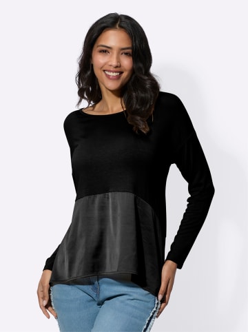 Sieh an! Rundhals-Shirt in schwarz