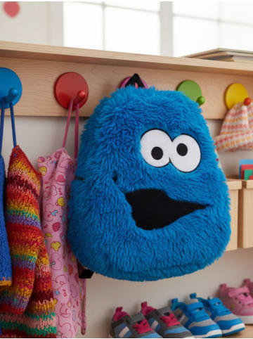 Sesamstraße Sesamstraße Krümelmonster Plüsch Rucksack 33 x 28 cm in blau