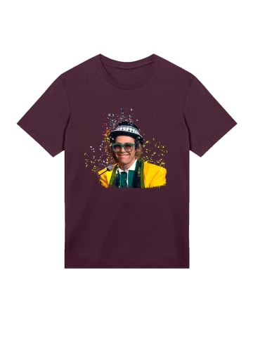 F4NT4STIC T-Shirt TV Times Elton John At The Piano 1977 in maroon