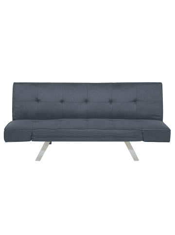 Beliani 3-Sitzer Sofa BRISTOL in Blau/Silber - (W) 180 x (H) 84 x (L) 74 cm
