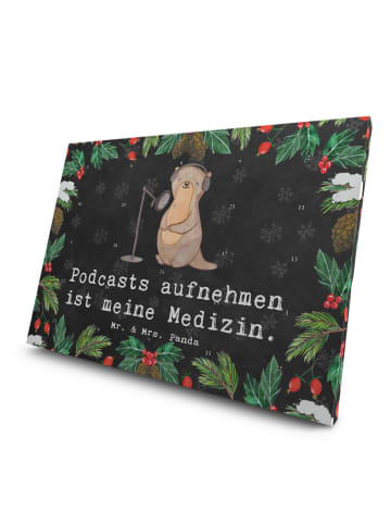 Mr. & Mrs. Panda Adventskalender Otter Podcast aufnehmen mit Spruch in Kreidetafel