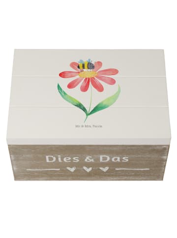 Mr. & Mrs. Panda Holzkiste Hummel Blume ohne Spruch in Weiß