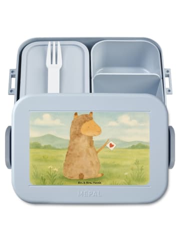 Mr. & Mrs. Panda Snackbox Alpaka Fahne Design ohne Spruch in Blau Pastell