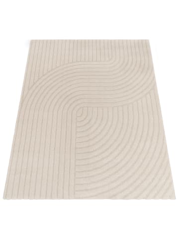 KADIMA DESIGN Teppich Kurzflor Unifarben Wohnzimmer in Creme