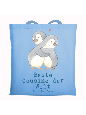 Mr. & Mrs. Panda Tragetasche Pinguin Beste Cousine der Welt mit ... in Sky Blue