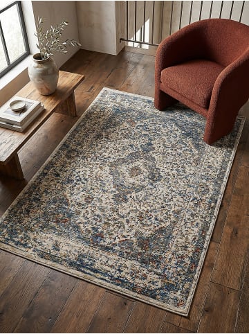KADIMA DESIGN Teppich Kurzflor Strapazierfähig ADUR Vintage Wohnzimmer in Multicolor-Erdtöne