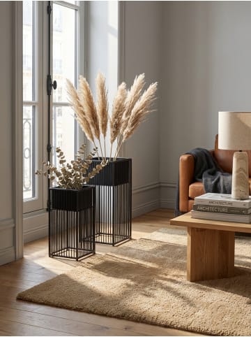 KADIMA DESIGN Blumentopf Pflanzenkübel | Metall, 2er Set, Schwarz, Indoor