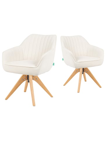 DUBI Möbel 2er-Set: Drehstuhl Mika-Finn in Braun - (B)60 x (H)82 x  (T)61 cm