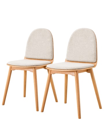 home24 Polsterstuhl Molonit 2er-Set in Beige