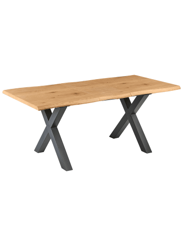 Beliani Esszimmertisch BRONSON in Braun/Schwarz - (W) 90 x (H) 76 x (L) 140 cm