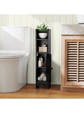 COSTWAY Toilettenschrank in Schwarz