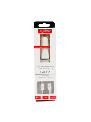 Wisam Auto-Ladegerät MX Kappa 18W PD+QC, USB-A+C + Type-C/Lightning Kabel
