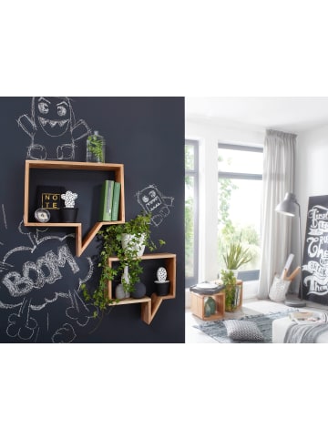 KADIMA DESIGN 2er Set Wandregale MUMBAI Massivholz Holzregal Landhaus-Stil in Akazie