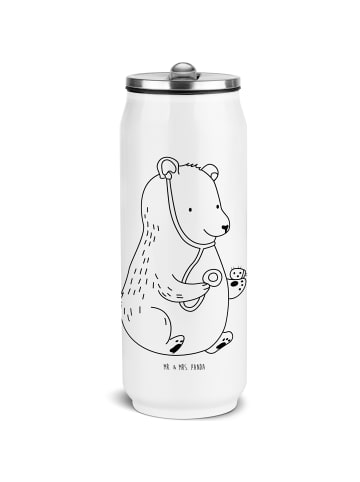 Mr. & Mrs. Panda Thermosbecher Bär Arzt ohne Spruch in Weiß